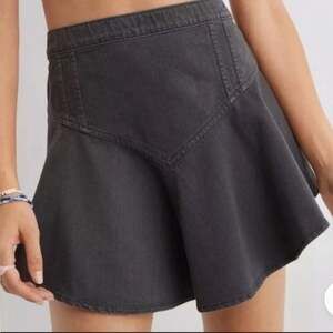 Aerie Black Mini Skirt Washed Denim Circle Mini Skirt Size Large